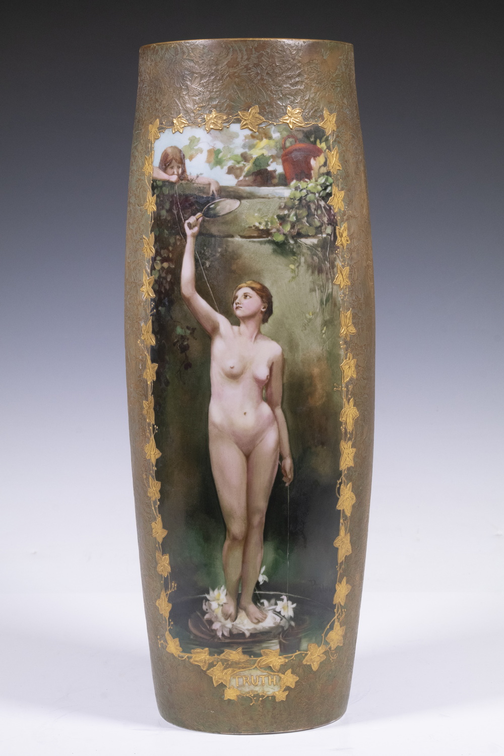 RARE HANDEL WARE VASE DECORATED