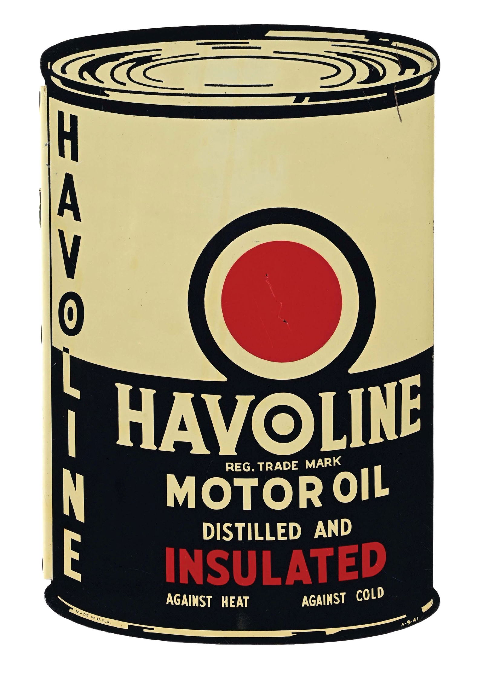 RARE HAVOLINE MOTOR OIL TIN SERVICE