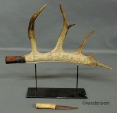 Rare Inuit reindeer horn carve