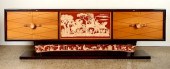 RARE ITALIAN MAHOGANY GLASS TO