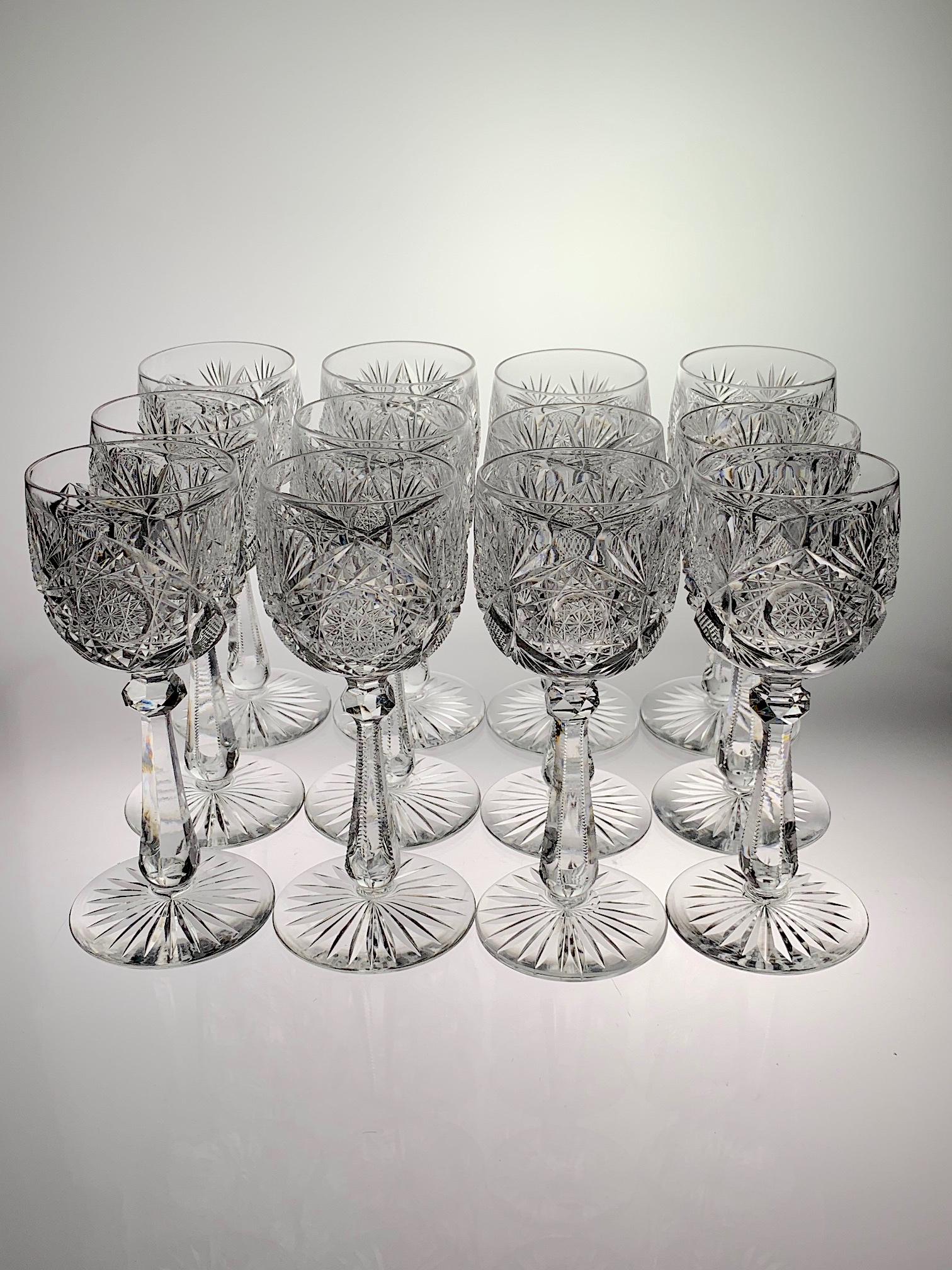 RARE J. HOARE MONARCH CUT GLASS SET