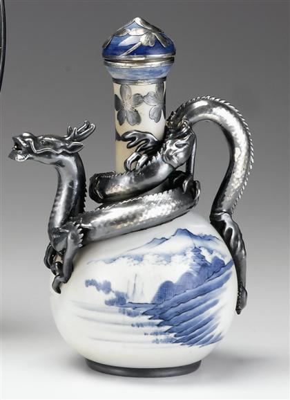 Rare Japanese Hirado silver mounted