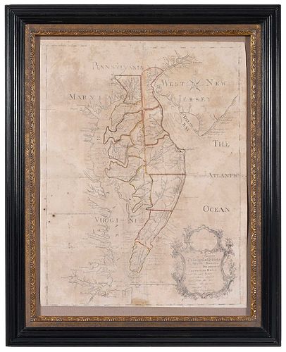 RARE JOHN CHURCHMAN MAP OF DELAWARE