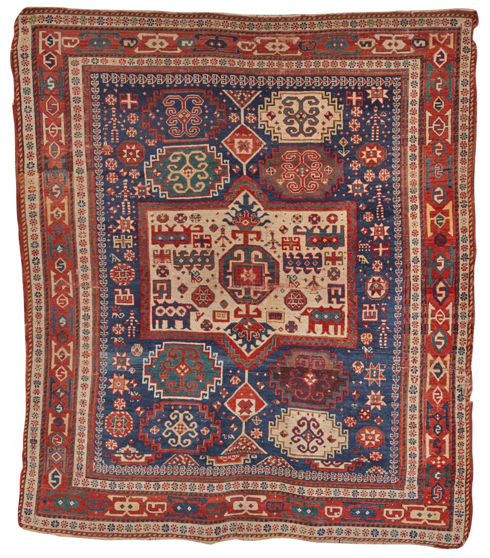 RARE KAZAK RUG, CAUCASUS, FIRST