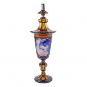 RARE LARGE BOHEMIAN BLUE AND A
