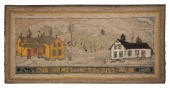RARE LARGE MAINE HOOKED RUG "O