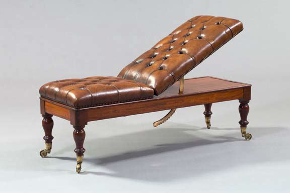 Rare Mahogany and Leather Tufted