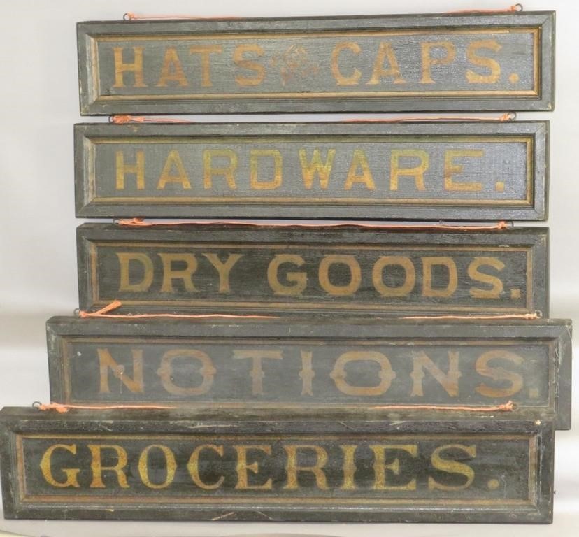 RARE MATCHED SET OF 5 WOODEN