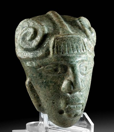 RARE MAYA STONE HEAD PENDANT W/