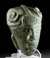 RARE MAYA STONE HEAD PENDANT W