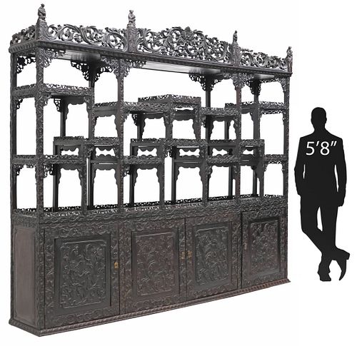RARE MONUMENTAL CHINESE CARVED