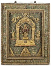 Rare Nepalese Jeweled Wall Scu