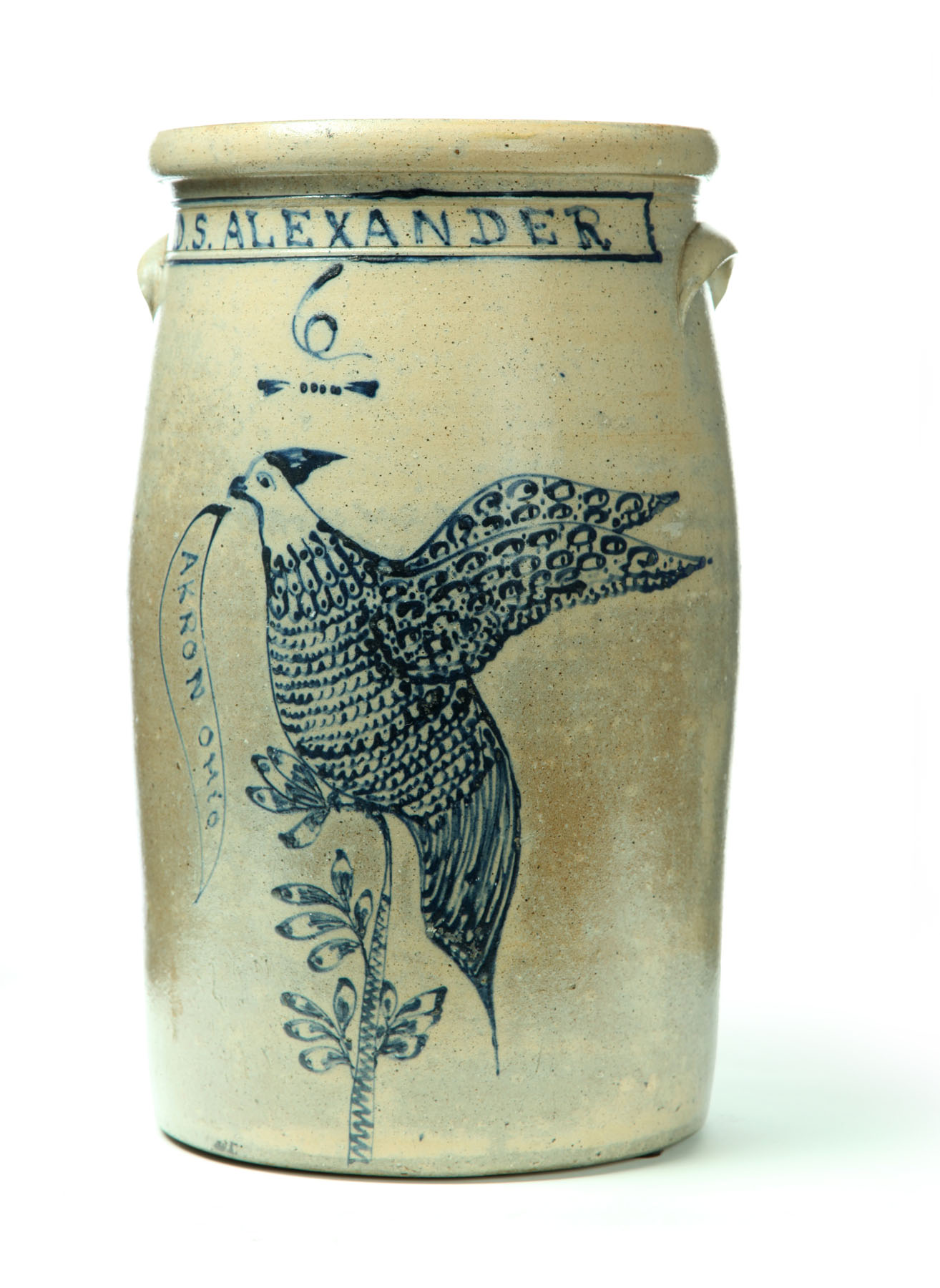***RARE OHIO STONEWARE CHURN. 