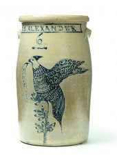 ***RARE OHIO STONEWARE CHURN.