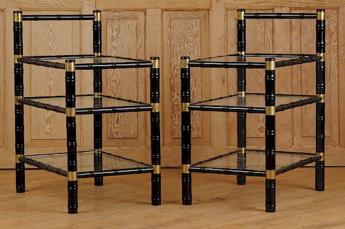 RARE PAIR FAUX BAMBOO BRONZE BAR