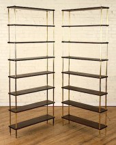 RARE PAIR MAHOGANY BRASS FRENC