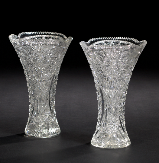 Rare Pair of American Brilliant-Cut