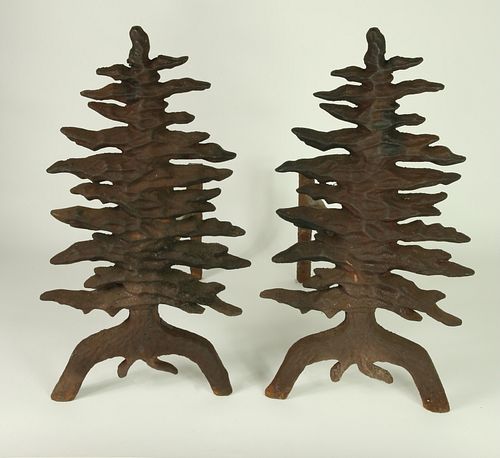 RARE PAIR OF ANTIQUE CAST IRON