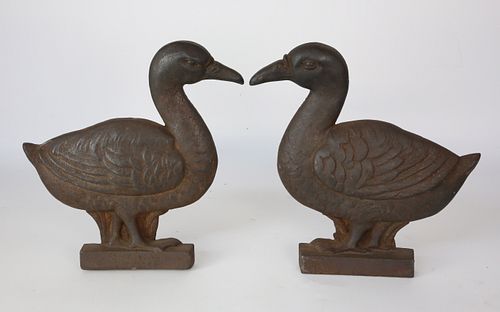 RARE PAIR OF ANTIQUE CAST IRON