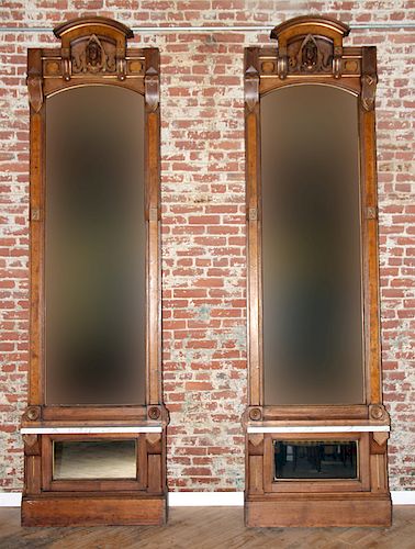 RARE PAIR OF CARVED WALNUT