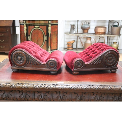 Rare pair of double scroll foot
