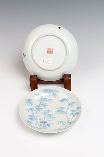 RARE PAIR OF DOUCAI BAMBOO