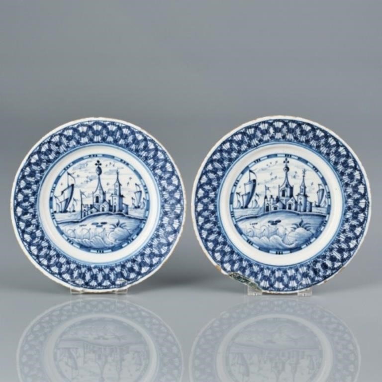 RARE PAIR OF ENGLISH DELFT