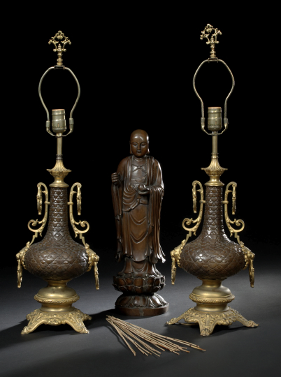 Rare Pair of Japanese Bronze Bottle