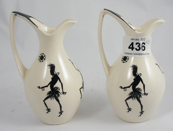 Rare Pair of Wade 1950's Zamba Jugs