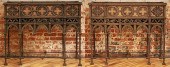 RARE PAIR WROUGHT IRON GOTHIC