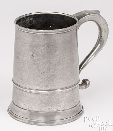 RARE PHILADELPHIA PEWTER QUART MUG,