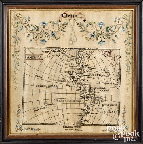 RARE PHILADELPHIA SILK ON GAUZE MAP