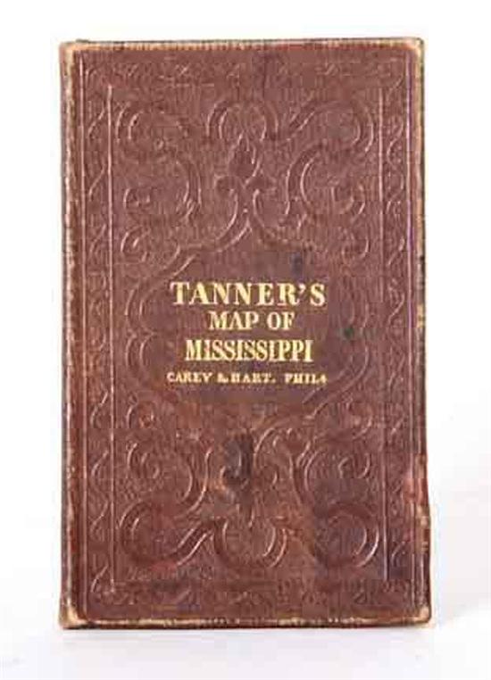 Rare pocket map of Mississippi