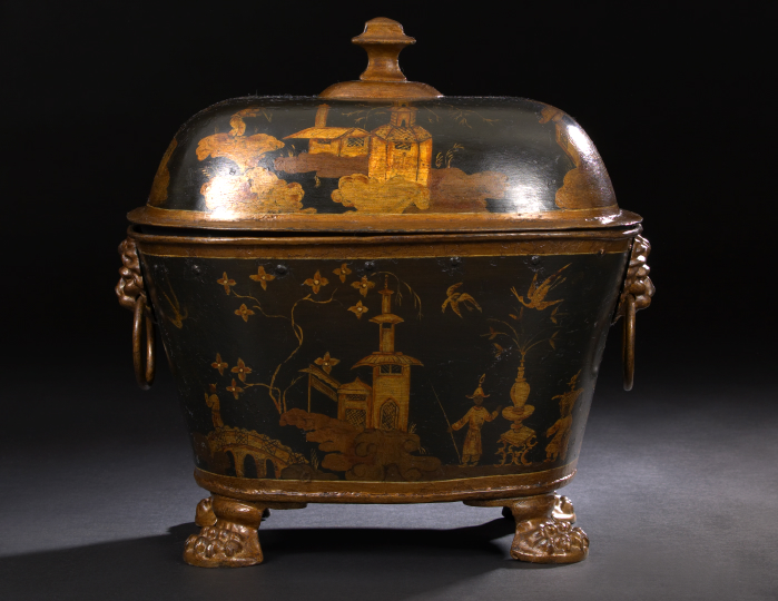 Rare Pontypool Parcel-Gilt Black