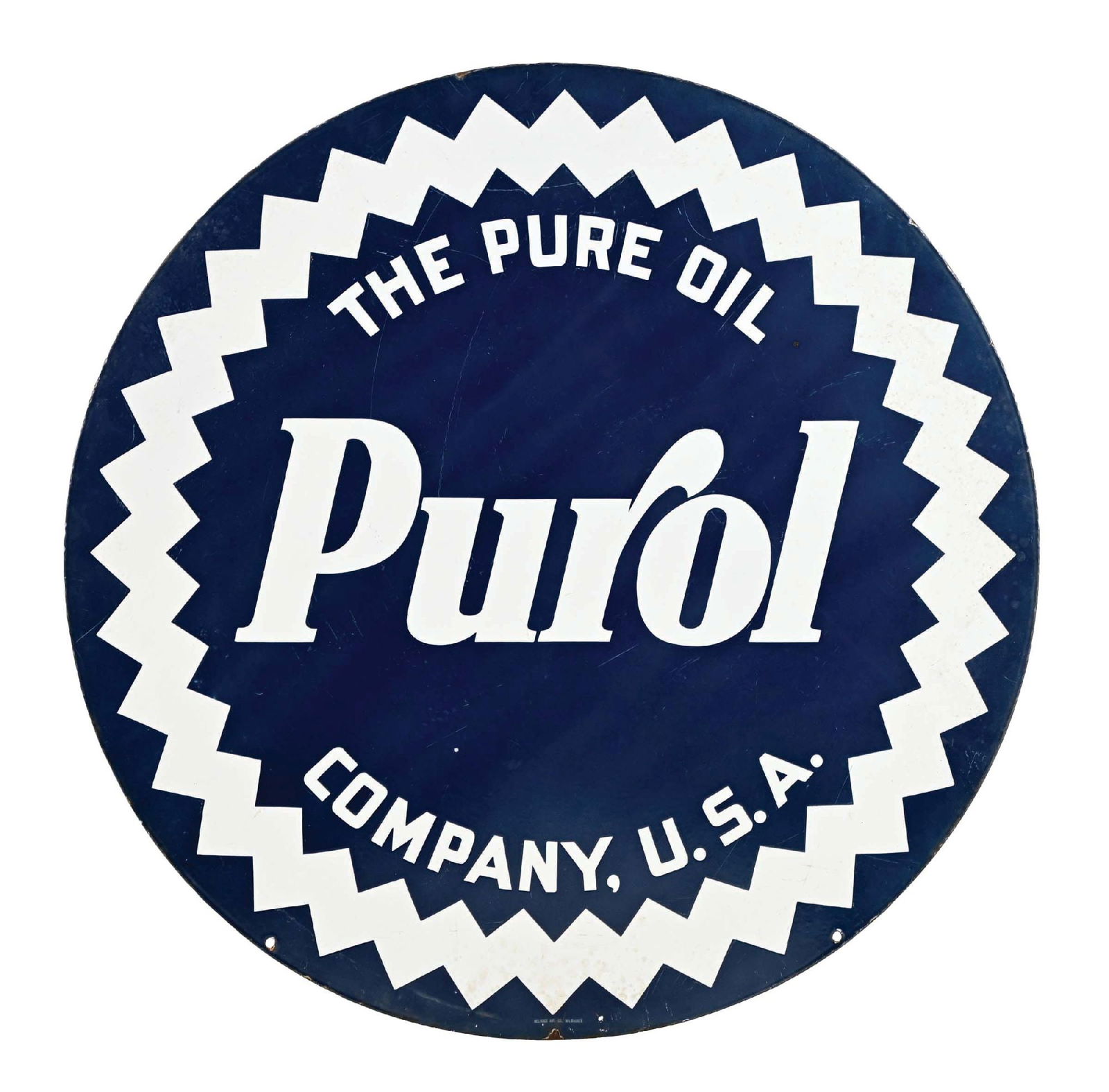 RARE PUROL GASOLINE PORCELAIN