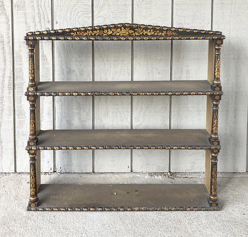 RARE REGENCY STENCILED THREE TIER