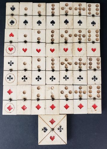 RARE SET OF ANTIQUE POLYCHROME BONE