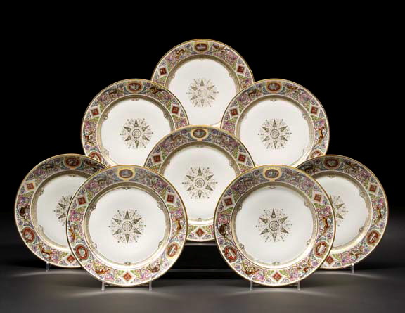 Rare Set of Eight Sevres