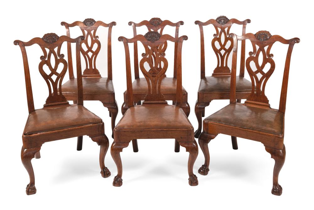 RARE SET OF SIX CHIPPENDALE SIDE