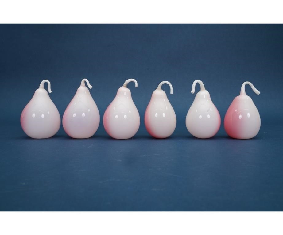 Rare set of six Peachblow pears,