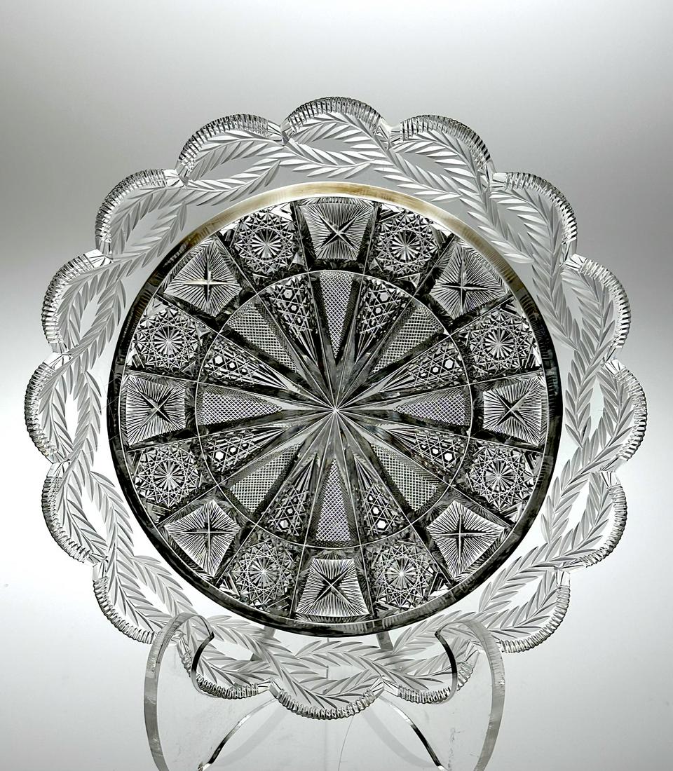 RARE SIGNED TUTHILL WHEAT CUT GLASS