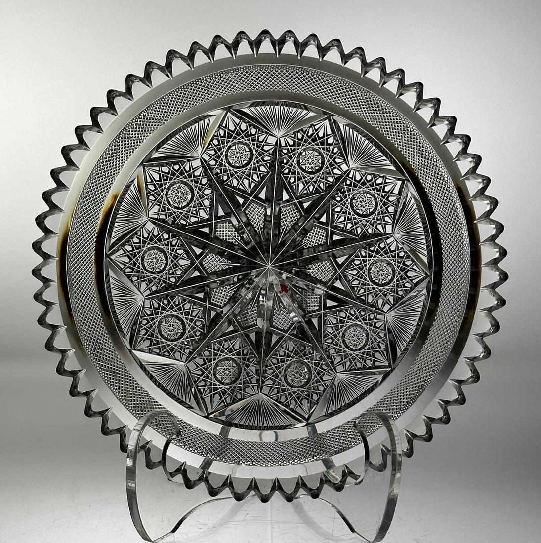 RARE SIGNED TUTHILL WHEEL CUT GLASS