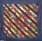 RARE SILK FABRIC "LOG CABIN" Q