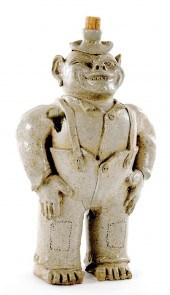Rare Southern stoneware figura