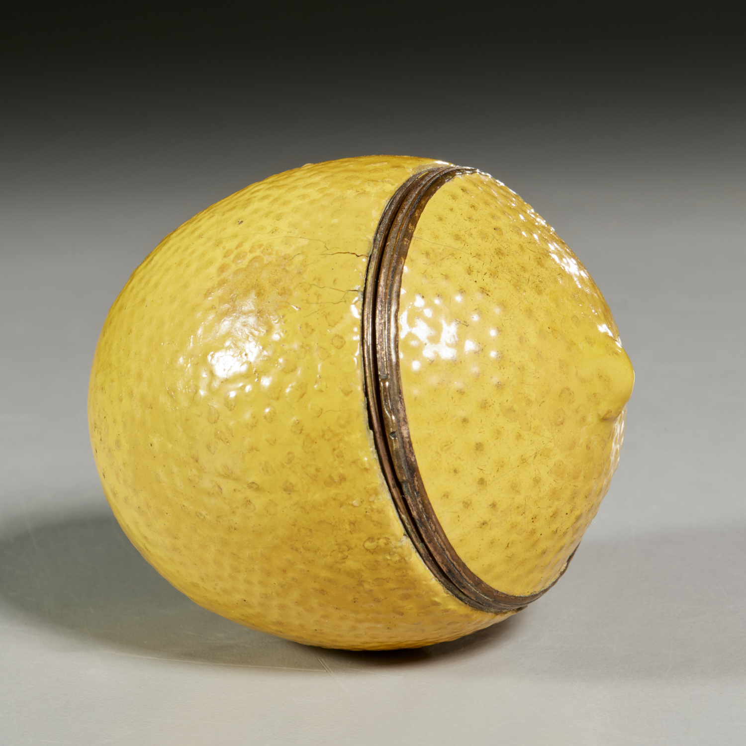 RARE STAFFORDSHIRE ENAMEL LEMON
