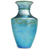 RARE STEUBEN BLUE AURENE VASED