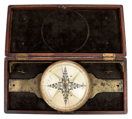 RARE SURVEYORS' PLAIN BRASS COMPASS