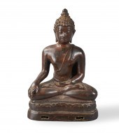 RARE THAI SEATED BRONZE BUDDHA