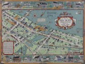 RARE TONY SARG COLORED MAP OF