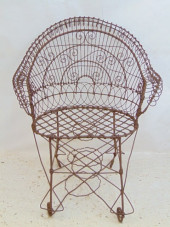RARE VICTORIAN METAL WIRE ARMC